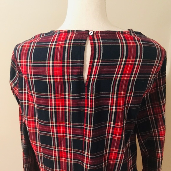 Beach Lunch Lounge Plaid Peplum Top - Picture 4 of 6